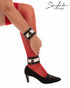 SiaLinda: Armbänder Fußfesseln Serie Soft BDSM Leder schwarz - weiß | Bondage Armfesseln - SiaLinda.com